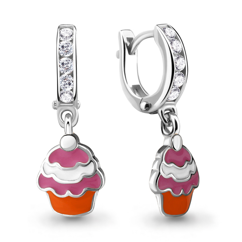 Серьги длинные 46536А.5 покрыто родием коллекц. Happy