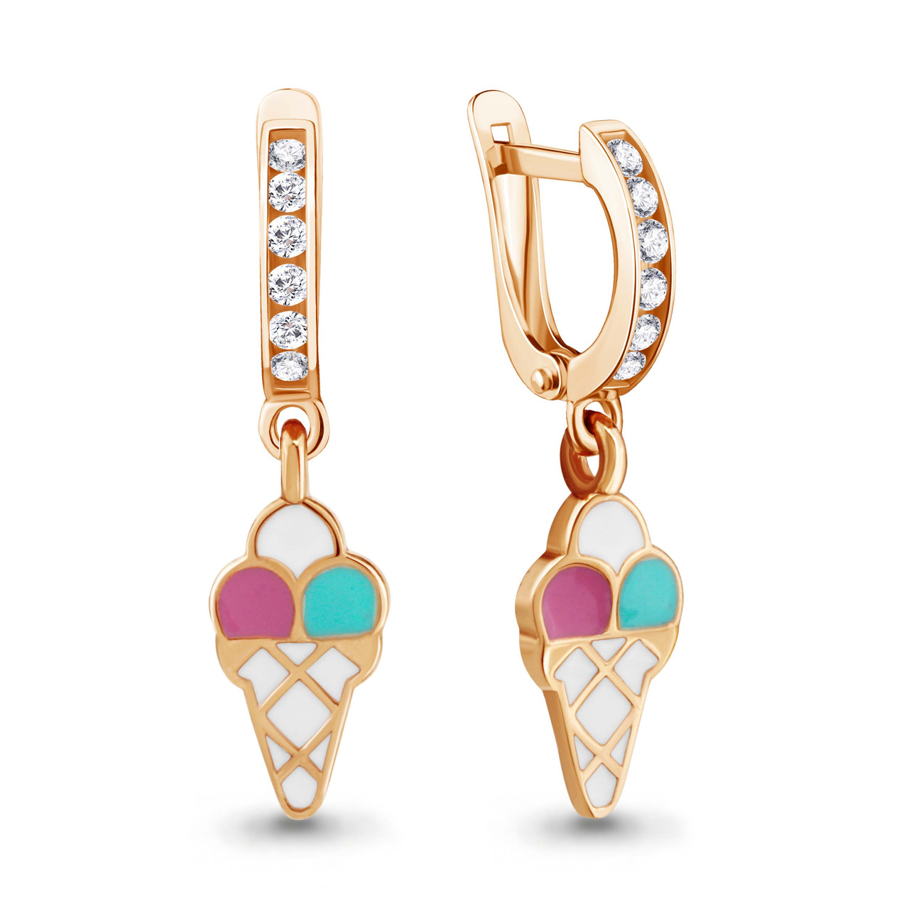 Серьги длинные Aquamarine 46538А.6 позолота коллекц. Happy