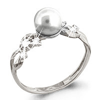 Кольцо  серебряное классическое  61771А.5 покрыто  родием