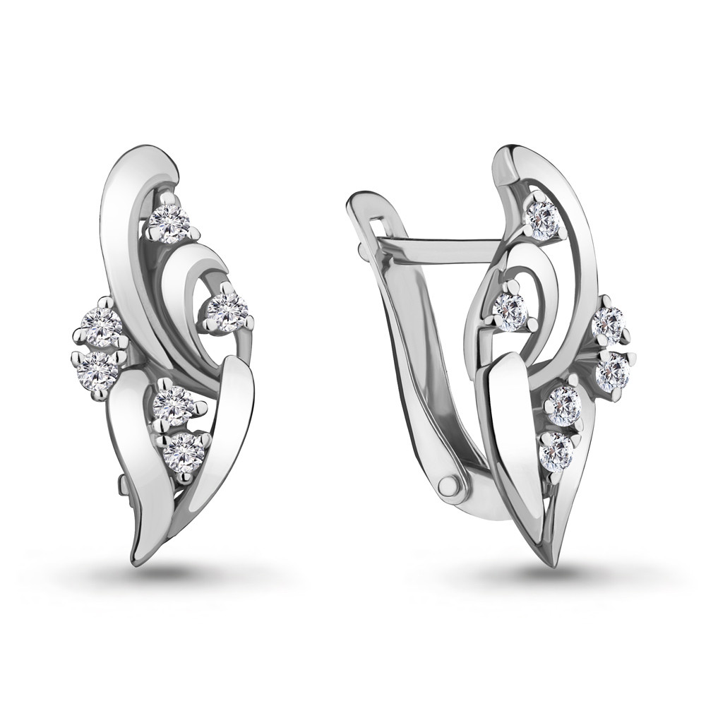 Серьги серебряные классические Aquamarine 46892А.5 покрыто родием