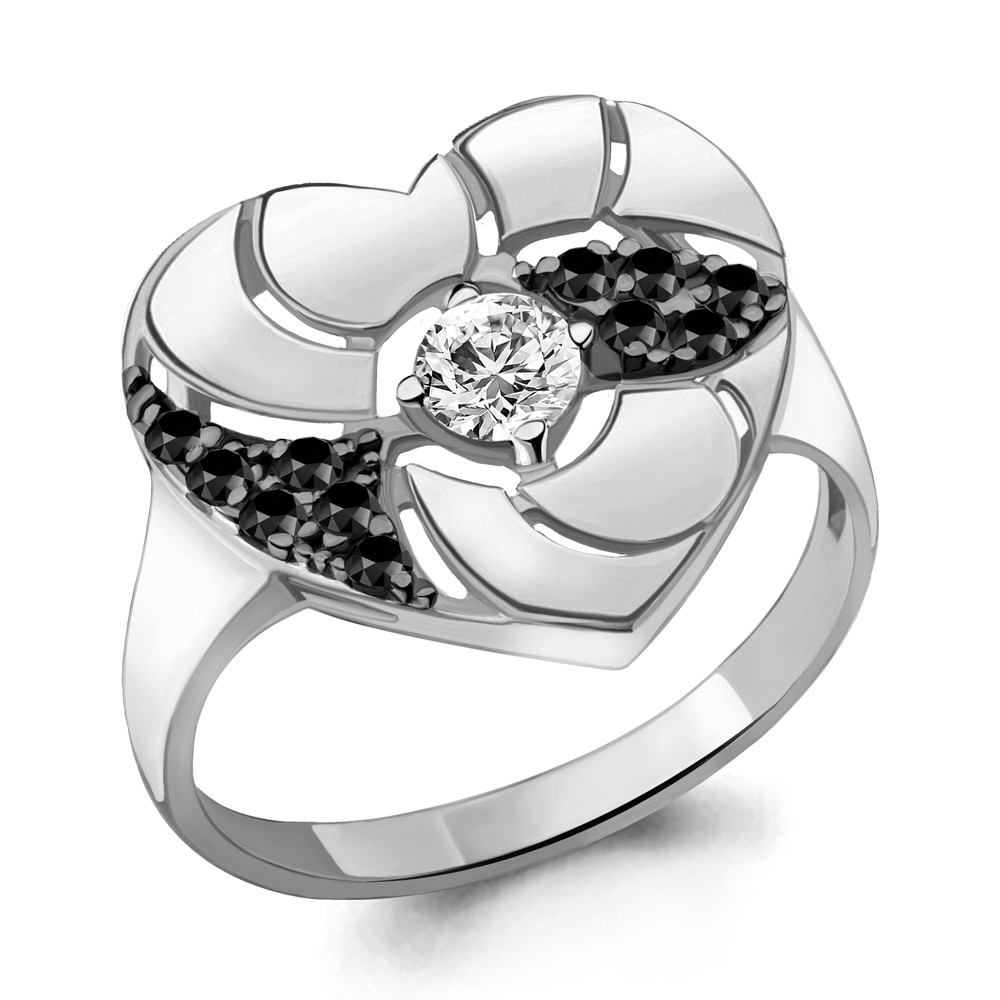 Серебряное кольцо  Нанокристалл  Фианит Aquamarine 68524АЧ.5 покрыто  родием