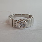 Серебряное кольцо  Фианит Aquamarine 69161А.5 покрыто  родием, фото 2