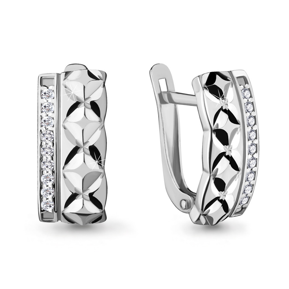Серьги классические Aquamarine 46936А.5 покрыто родием