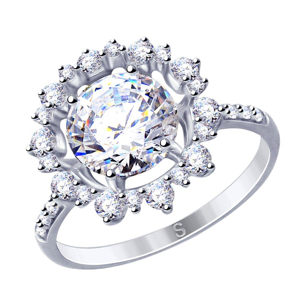 Кольцо из серебра с фианитами 94012967