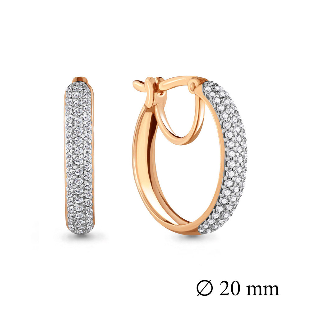 Серьги конго из серебра Фианит Aquamarine 42435А.6 серебро с позолотой