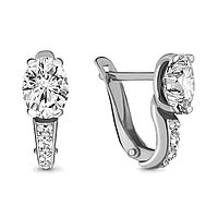 Серьги серебряные классические Фианит Aquamarine 46730А.5 серебро с родием