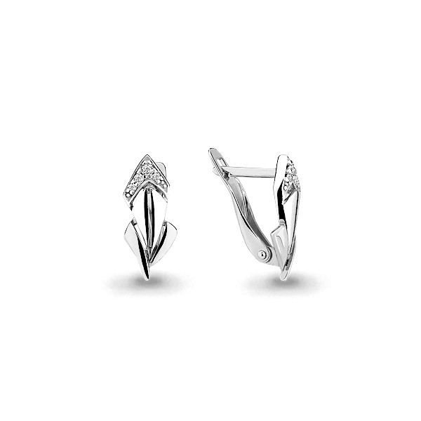 Серьги Aquamarine серебро с родием 45910А.5