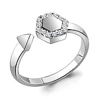 Серебряное кольцо Фианит Aquamarine 68675А.5 покрыто родием