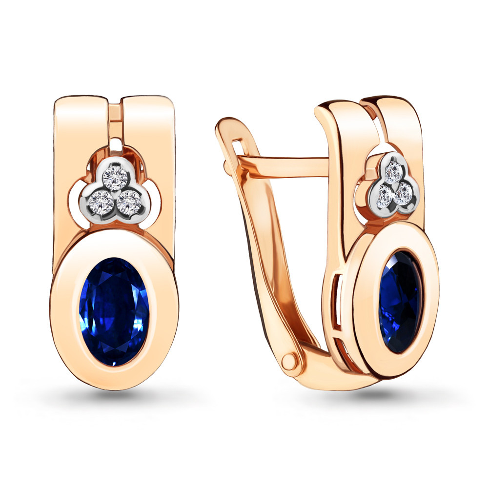 Серьги классические Aquamarine 47188АБ.6 позолота
