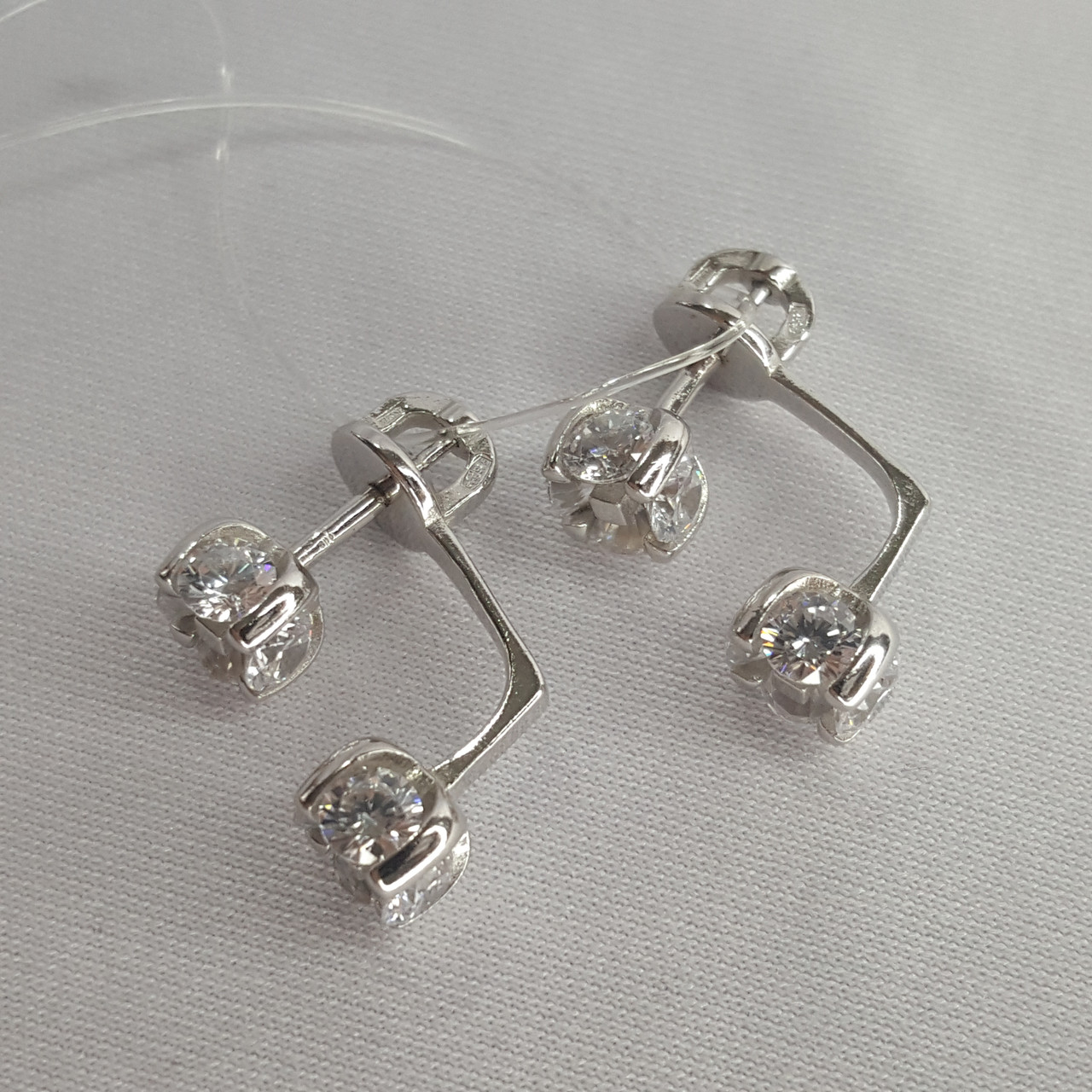 Серьги из серебра с фианитами Aquamarine 48128А.5, фото 1