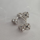 Серьги из серебра с фианитами Aquamarine 48128А.5, фото 2