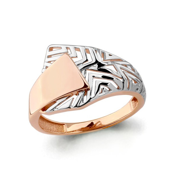 Серебряное кольцо Aquamarine 54455.6 позолота коллекц. Помпеи