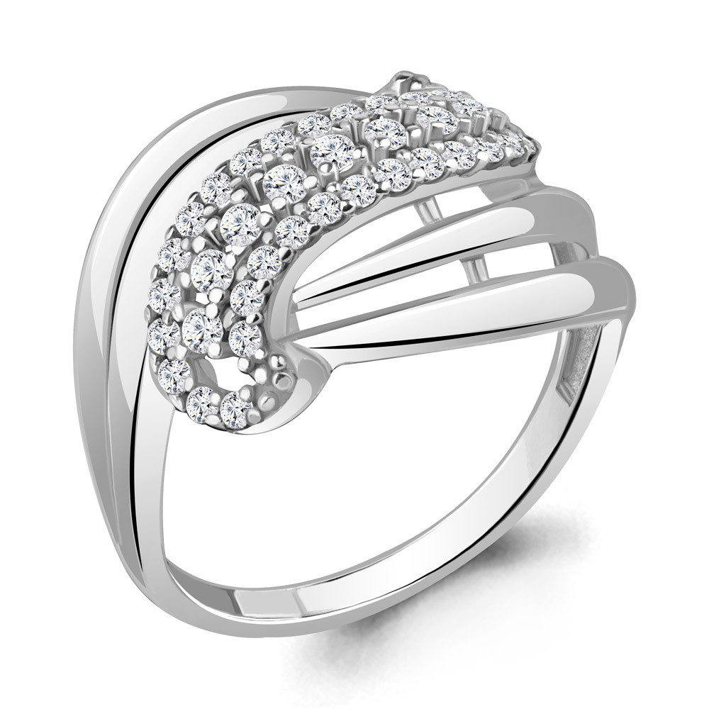 Серебряное кольцо Фианит Aquamarine 64509А.5 серебро с родием