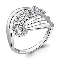 Серебряное кольцо Фианит Aquamarine 64509А.5 покрыто родием