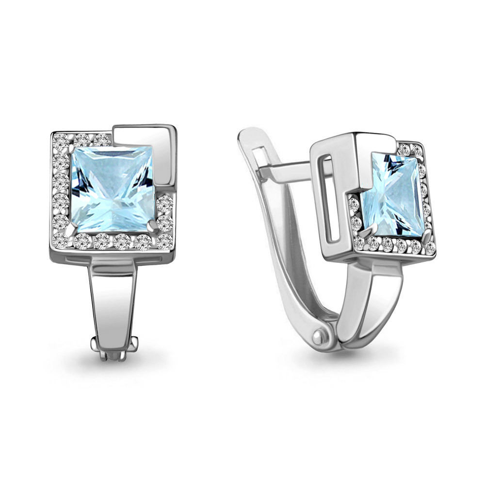 Серьги AQUAMARINE серебро с родием 4736902А.5