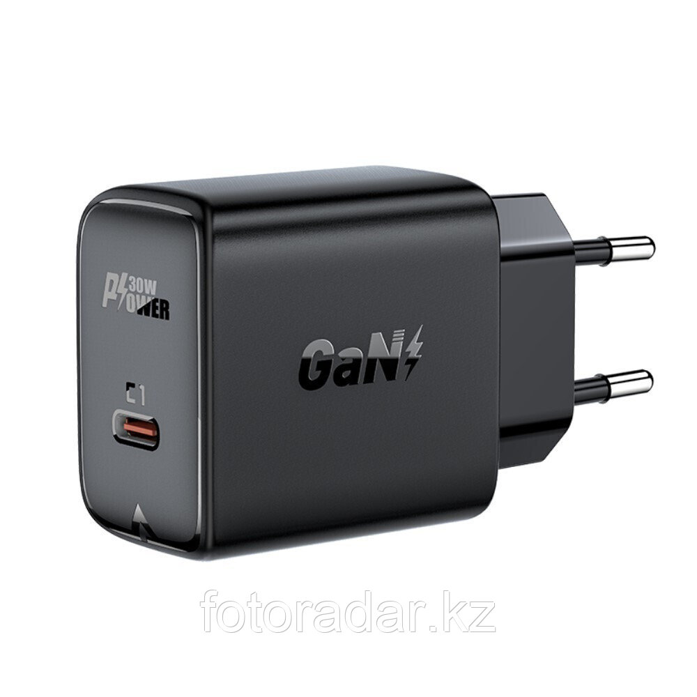 Сетевое быстрое зарядное устройство Hoco ACEFAST A21 30W GaN single USB-C charger (EU), черное