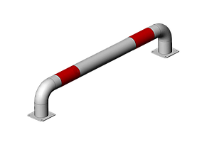 Колесоотбойник металлический КМ-2000/108х3 усиленный прямой на отводах