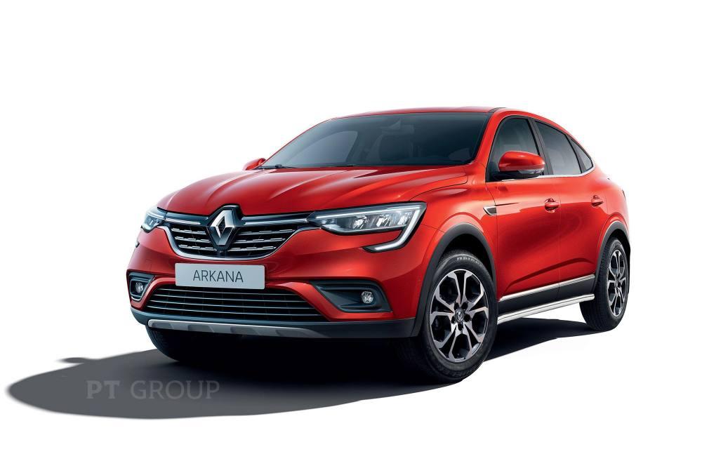 Защита порогов вогнутая Ø51мм (НПС) RENAULT Arkana 2019-