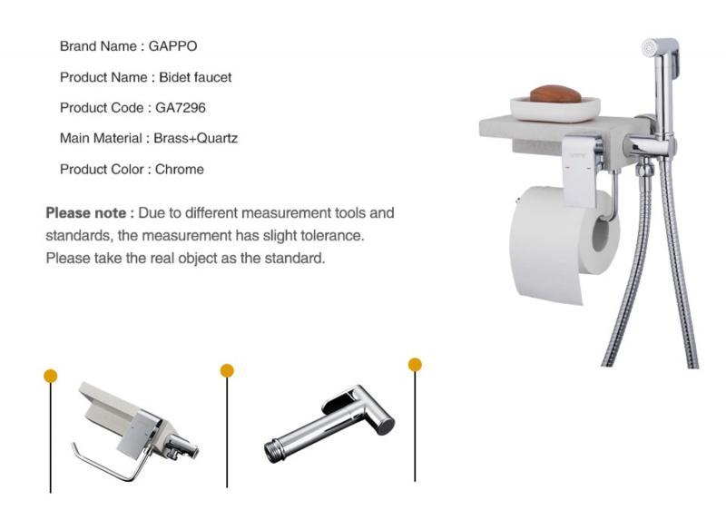 Смеситель с гигиеническим душем Gappo G7296 - фото 7 - id-p98197976