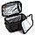 Сумка холодильник ланч бокс 21х24х15 с отсеком для напитков ПВХ с кармашками плечевым ремнем черная, фото 4