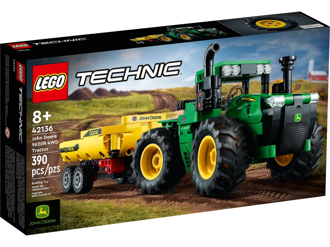 42136 Lego Technic Трактор John Deere 9620R 4WD с прицепом, Лего Техник