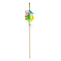 Дразнилка-удочка "Салют из перьев ", высота 38 см, деревянная палочка