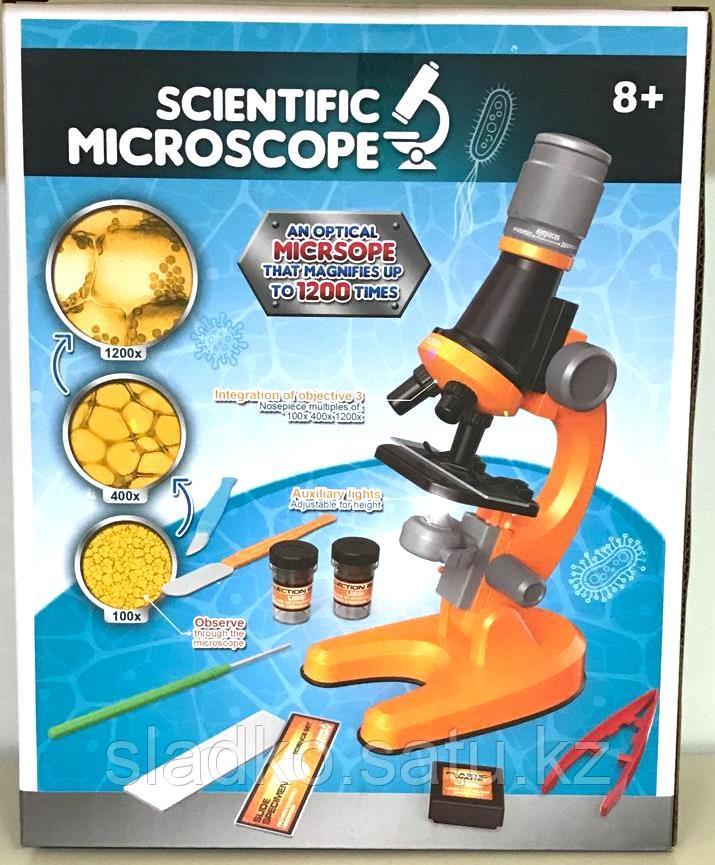 Микроскоп детский с увеличением 100-400-1200 желтый - фото 2 - id-p98374547