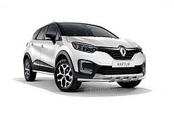 Защита переднего бампера двойная с пластинами Ø63/63мм (НПС) RENAULT Kaptur 2016-