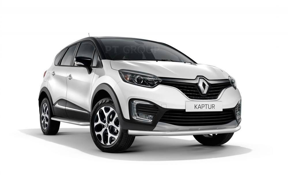 Защита переднего бампера одинарная Ø63мм (НПС) RENAULT Kaptur 2016-