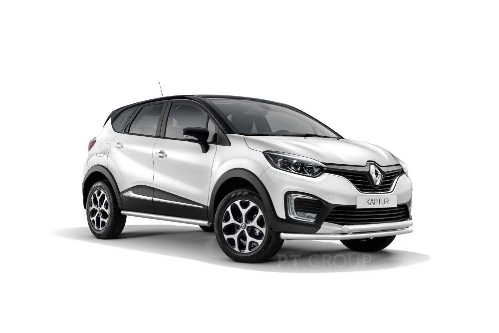 Защита порогов прямая Ø63мм (НПС) RENAULT Kaptur 2016-