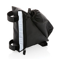 Велосипедная сумка со светоотражающей вставкой и держателем для бутылок, черный; , Длина 18,5 см., ширина 6