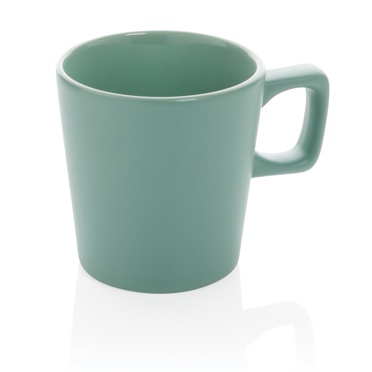 Керамическая кружка для кофе Modern, зеленый; , Длина 8,4 см., ширина 6,6 см., высота 8,9 см., диаметр 8,4 - фото 1 - id-p98379614