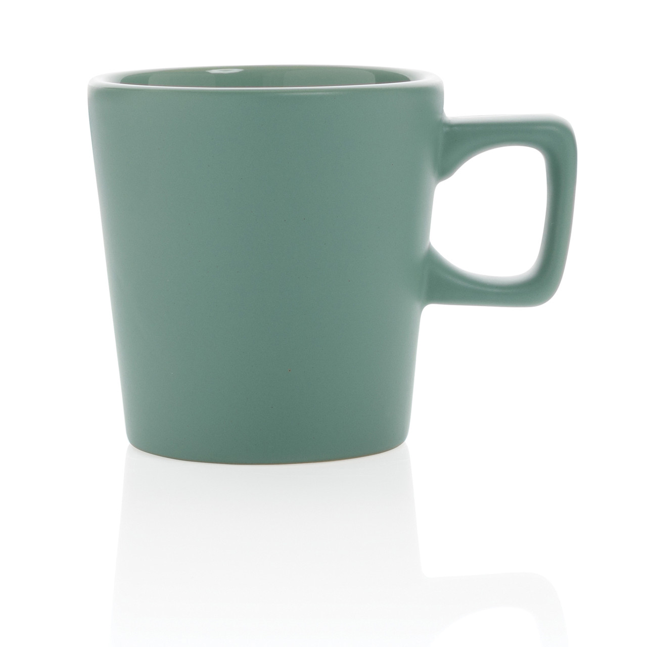 Керамическая кружка для кофе Modern, зеленый; , Длина 8,4 см., ширина 6,6 см., высота 8,9 см., диаметр 8,4 - фото 2 - id-p98379614
