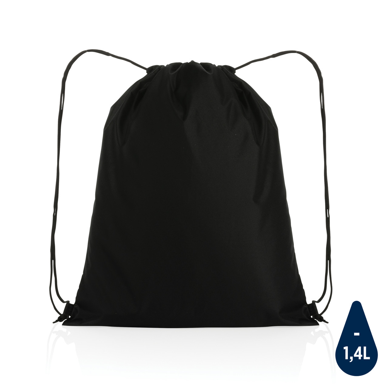 Плотный рюкзак на шнурке Impact из RPET AWARE , черный; , Длина 36 см., ширина 0,1 см., высота 44 см., диаметр - фото 1 - id-p98379710