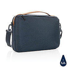 Двухцветная сумка Impact из RPET AWARE™ для ноутбука 15.6", темно-синий, Длина 39 см., ширина 8 см., высота 37