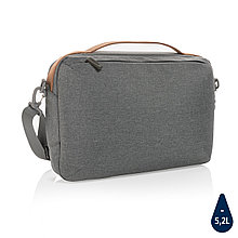 Двухцветная сумка Impact из RPET AWARE™ для ноутбука 15.6", серый, Длина 39 см., ширина 8 см., высота 37 см.,