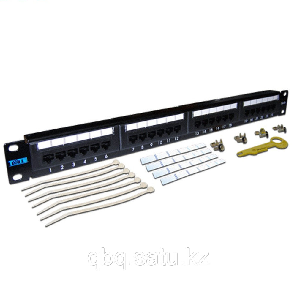 Патч-панель LANMASTER 24 порта, UTP, кат.5E TWT-PP24UTP (24 порта, UTP, Cat. 5) - фото 1 - id-p98383623