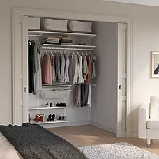 БОАКСЕЛЬ Гардероб, комбинация, белый 250x40x201 см ИКЕА, IKEA, фото 3