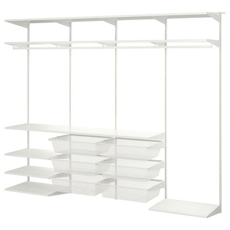 БОАКСЕЛЬ Гардероб, комбинация, белый 250x40x201 см ИКЕА, IKEA, фото 2