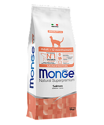 Monge Adult 10кг Лосось Сухой корм для для кошек Monoprotein Salmon
