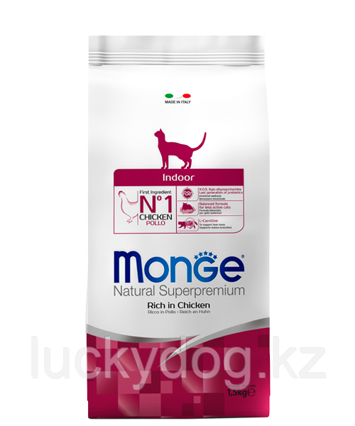 Monge INDOOR CAT 1,5кг Сухой корм для кошек, живущих в помещении