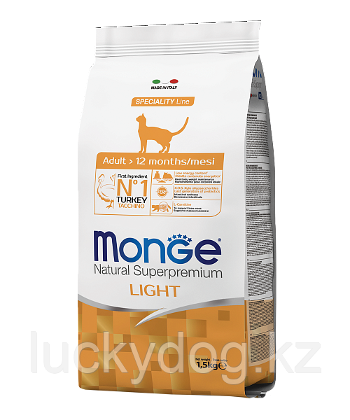 Monge Speciality Light 1,5кг с индейкой диетический Сухой корм для кошек