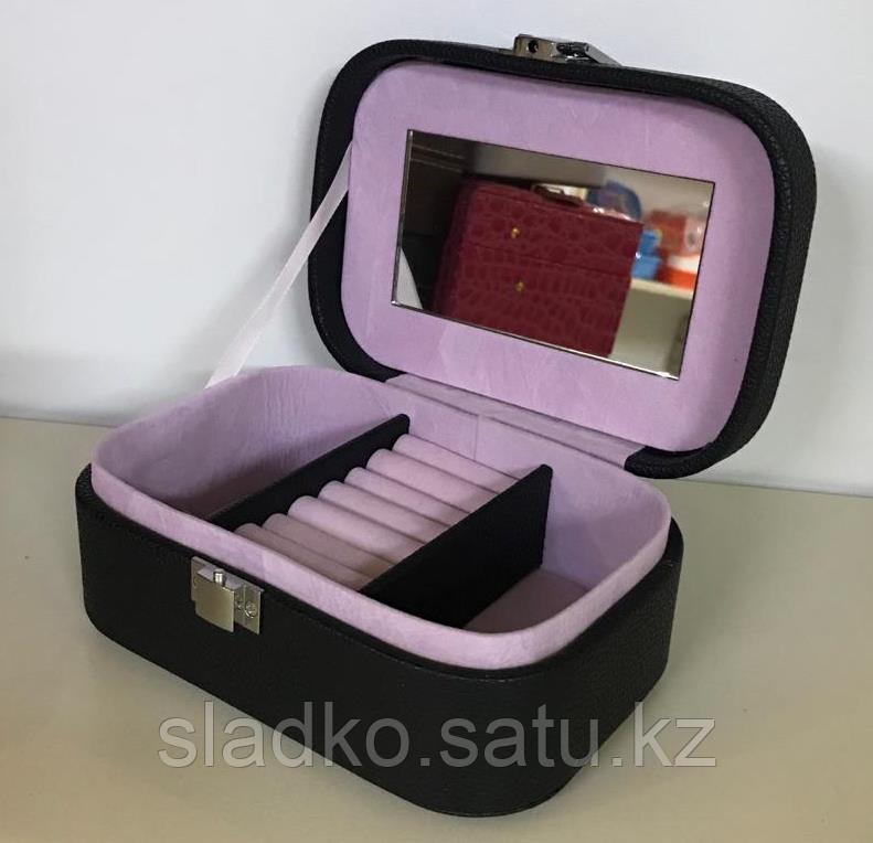 Кейс шкатулка для драгоценностей и украшений 1 ярус с зеркалом - фото 1 - id-p98397554