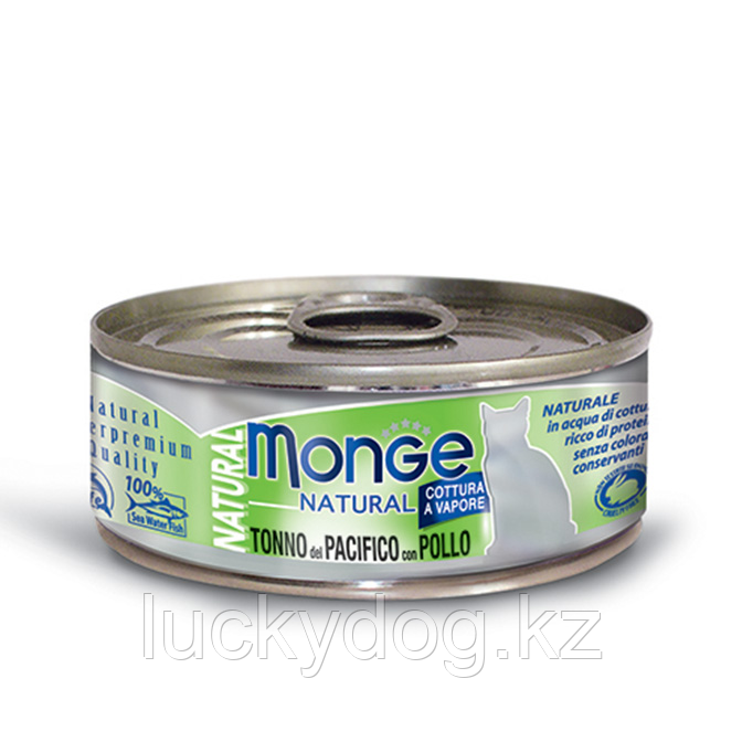 Monge Natural 80г желтоперый тунец с курицей Влажный корм для кошек - фото 1 - id-p10601895