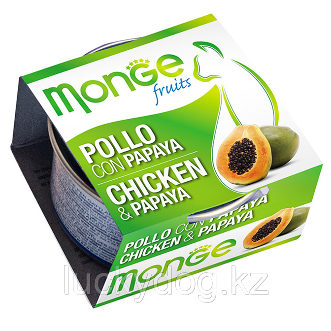 Monge Fruits 80г Курица с папайей Влажный корм для кошек с фруктами