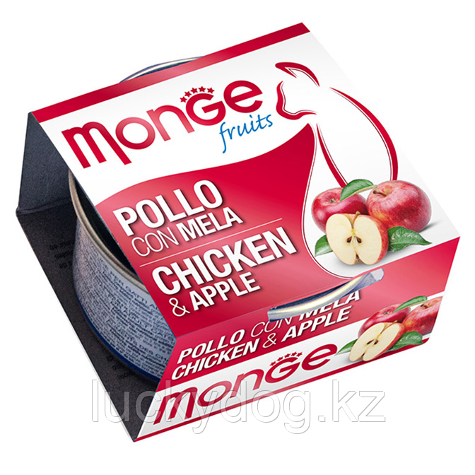 Monge Fruits 80г Курица с яблоком Влажный корм для кошек с фруктами - фото 1 - id-p23209324