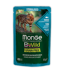 Monge BWild GF Cat 85г (Тунец) Влажный корм для стерилизованных кошек Bocconcini Tonno