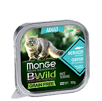 Monge BWild GF Cat 100г (Треска) Паштет для взрослых кошек Paté terrine Merluzzo