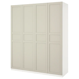 Гардероб,ПАКС белый/Флисбергет светло-бежевый 200x60x236 см ИКЕА, IKEA, фото 2
