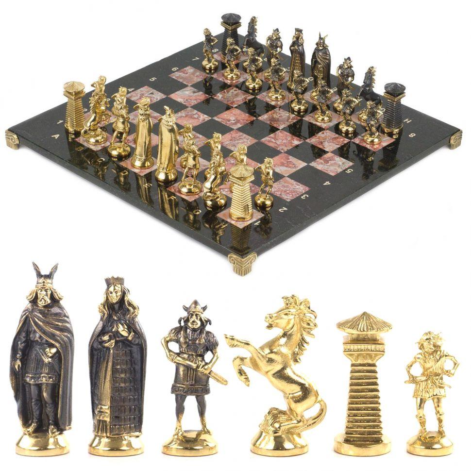 Шахматы подарочные "Викинги" с бронзовыми фигурами 40х40 см 118060 - фото 1 - id-p80872090